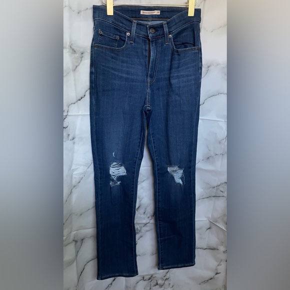 Levi's Denim - Levi's Women's high rise straight Jeans in Dark Blue